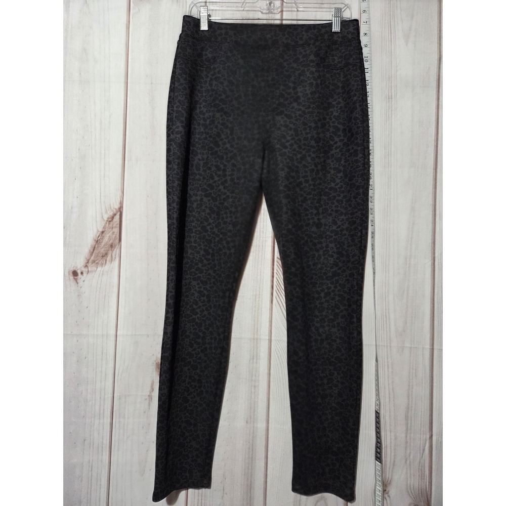 Sanctuary Leggings Ladies Large Black Animal‎ Print Ponte Knit Slimming Velvet